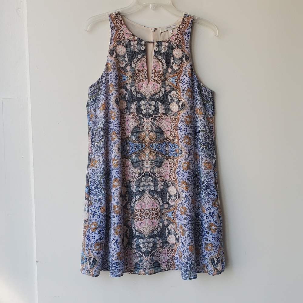 Lavender Brown Silk Sleeveless Dress